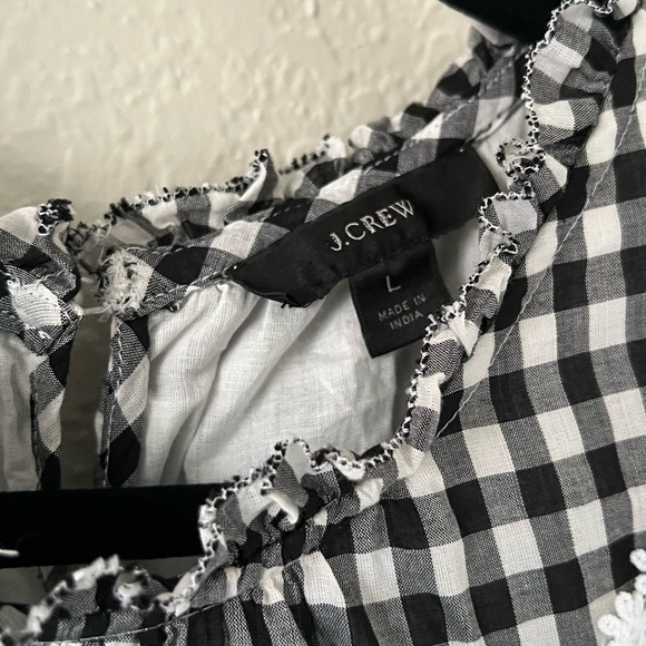 J. Crew Black Label Gingham & Daisy Appliqué Top - Picture 4 of 10